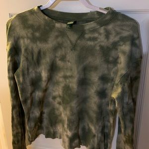 Tie Dye Crop Waffle Shirt